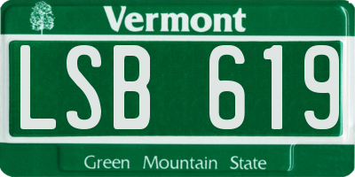 VT license plate LSB619