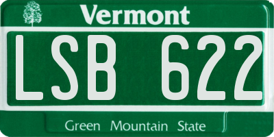 VT license plate LSB622