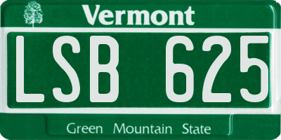 VT license plate LSB625