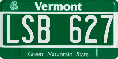 VT license plate LSB627