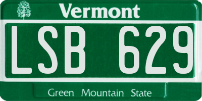 VT license plate LSB629