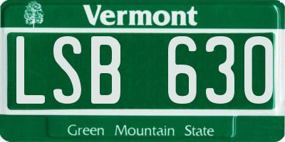 VT license plate LSB630
