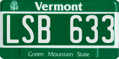 VT license plate LSB633