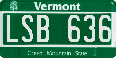VT license plate LSB636