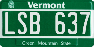 VT license plate LSB637