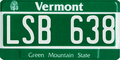 VT license plate LSB638