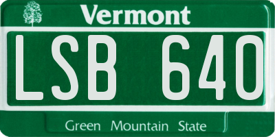 VT license plate LSB640
