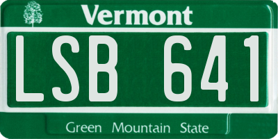 VT license plate LSB641