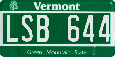 VT license plate LSB644