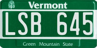 VT license plate LSB645