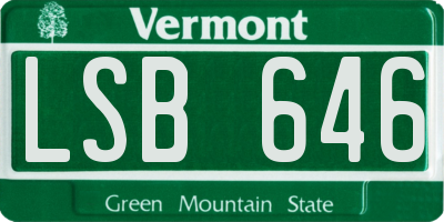 VT license plate LSB646