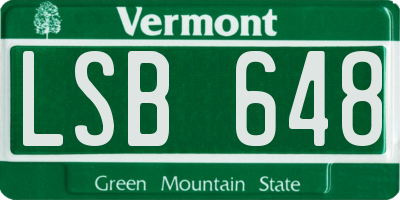 VT license plate LSB648