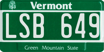 VT license plate LSB649