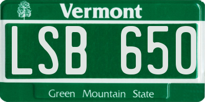 VT license plate LSB650