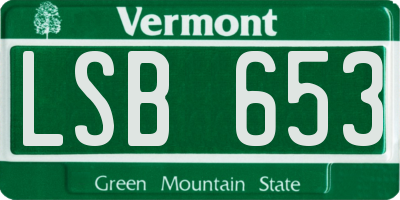 VT license plate LSB653