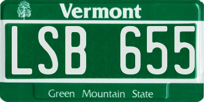VT license plate LSB655