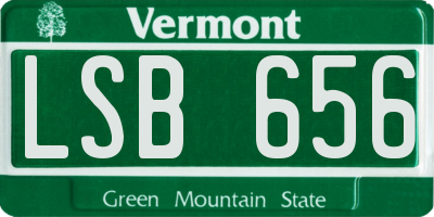 VT license plate LSB656