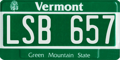 VT license plate LSB657