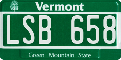 VT license plate LSB658