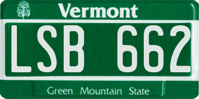 VT license plate LSB662