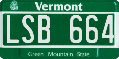 VT license plate LSB664