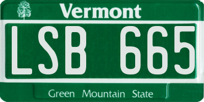 VT license plate LSB665