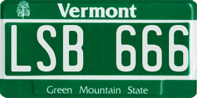 VT license plate LSB666