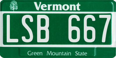VT license plate LSB667
