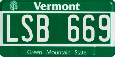 VT license plate LSB669