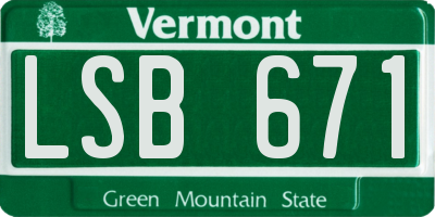 VT license plate LSB671