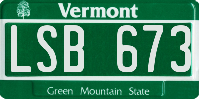 VT license plate LSB673