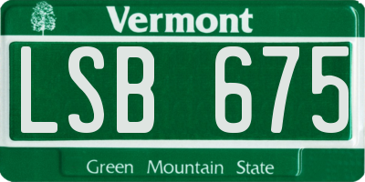 VT license plate LSB675