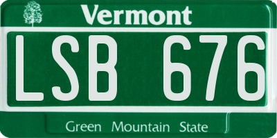VT license plate LSB676