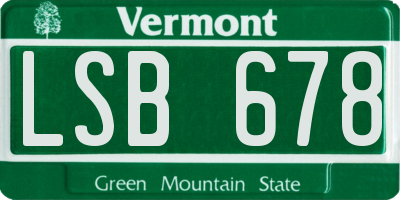 VT license plate LSB678