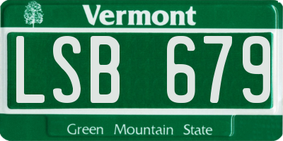 VT license plate LSB679
