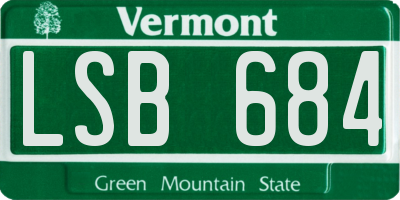 VT license plate LSB684
