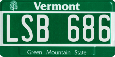 VT license plate LSB686