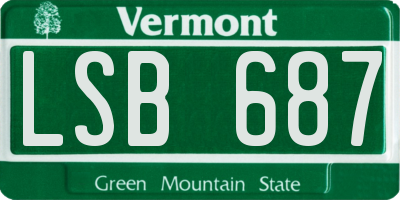 VT license plate LSB687