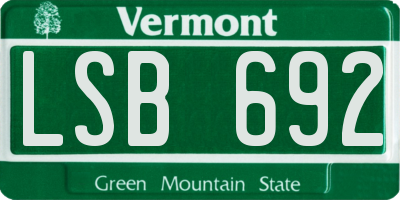 VT license plate LSB692
