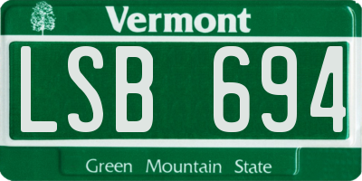 VT license plate LSB694