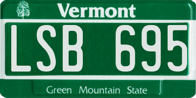 VT license plate LSB695