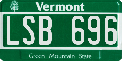 VT license plate LSB696