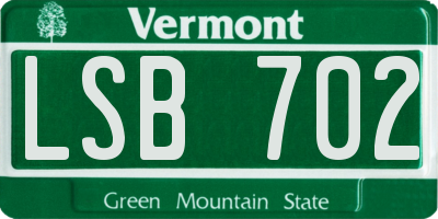 VT license plate LSB702