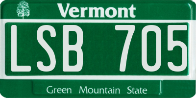 VT license plate LSB705