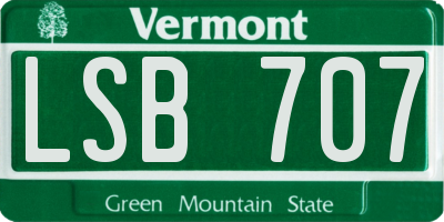 VT license plate LSB707