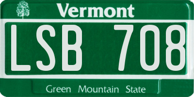 VT license plate LSB708