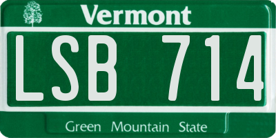 VT license plate LSB714