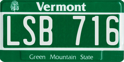 VT license plate LSB716