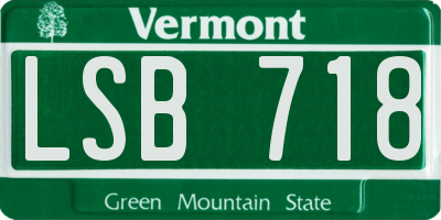 VT license plate LSB718