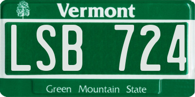 VT license plate LSB724